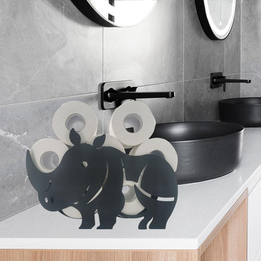 Iron Toilet Roll Holder Unique Free Standing for Kitchen Home Bathroom 36.5x12x23.5cm