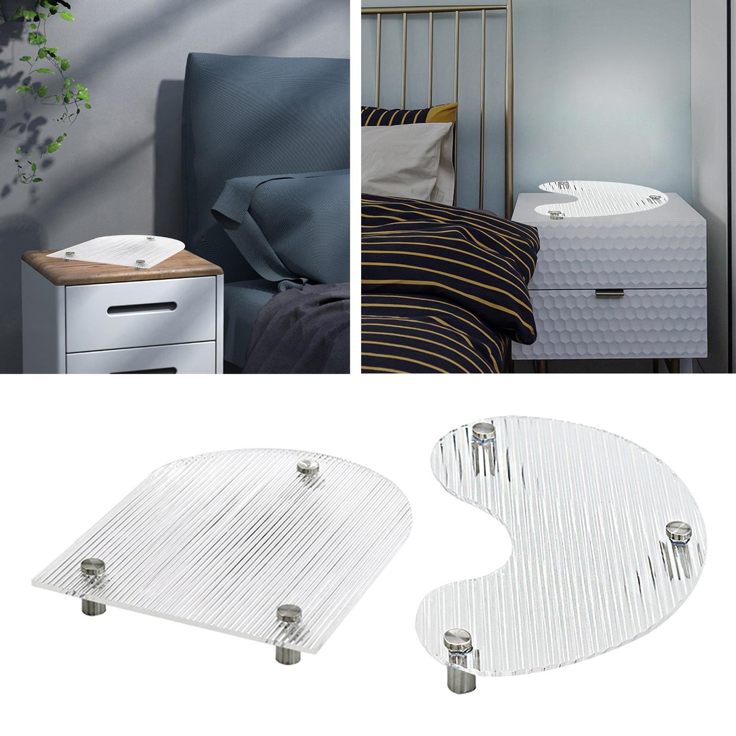 Clear Storage Tray Organizer Decoration Acrylic for Breakfast Office Dessert U-shaped