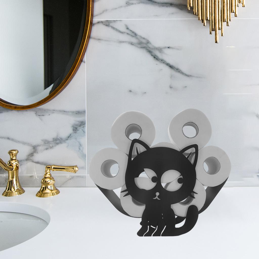 Toilet Roll Holder Paper Stand Free Standing Cute Novelty Animal-shaped Home Cat