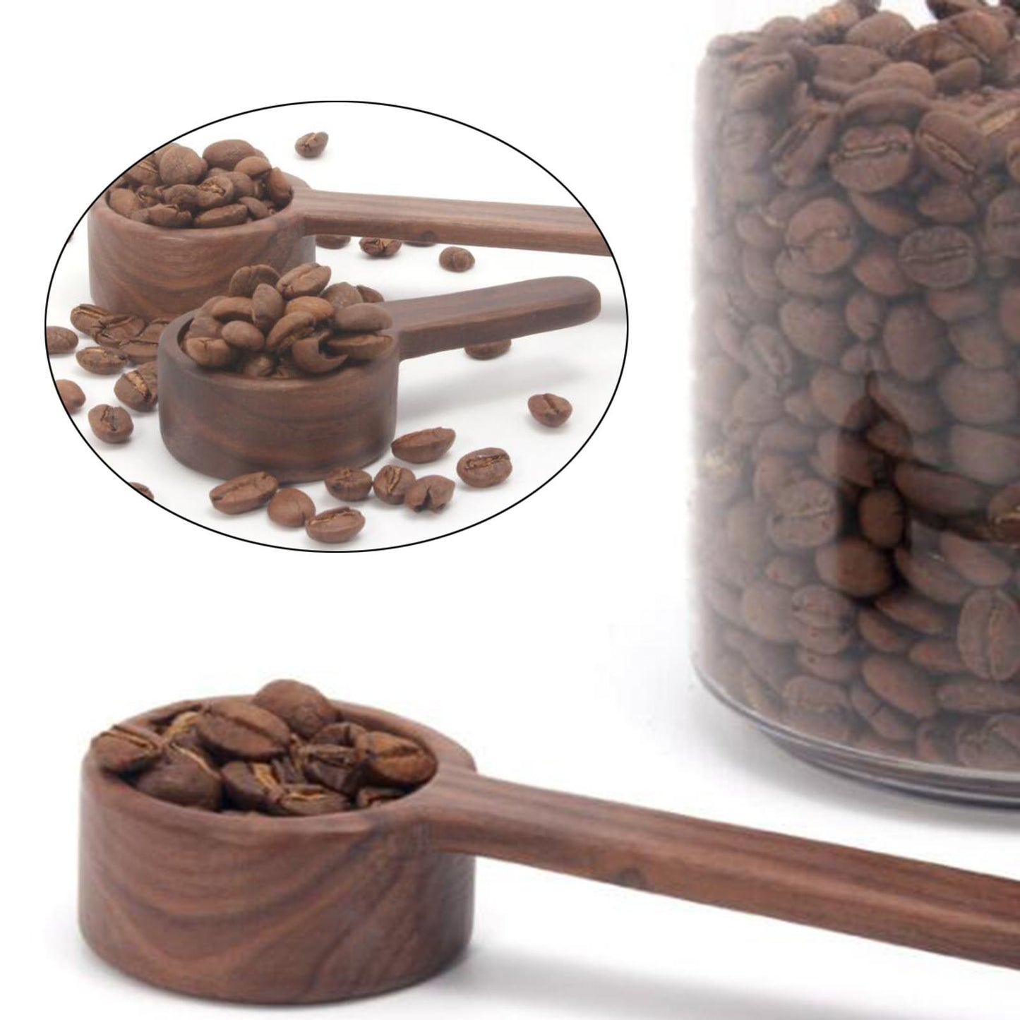 Coffee Measuring Spoon Tablespoon Wooden Coffee Bean Scoop Short handle 8g