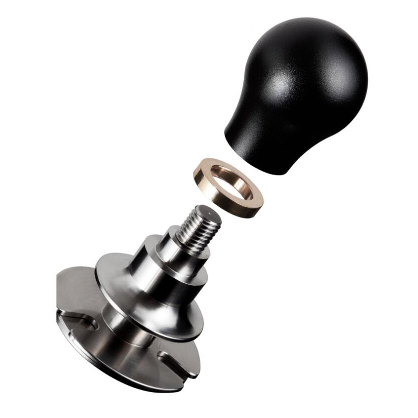 58.5mm Coffee Espresso Tamper Ergonomic Handle Flat Stainless Base Black
