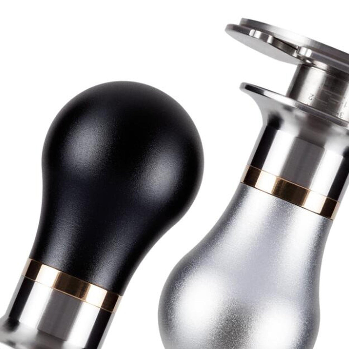 58.5mm Coffee Espresso Tamper Ergonomic Handle Flat Stainless Base Black