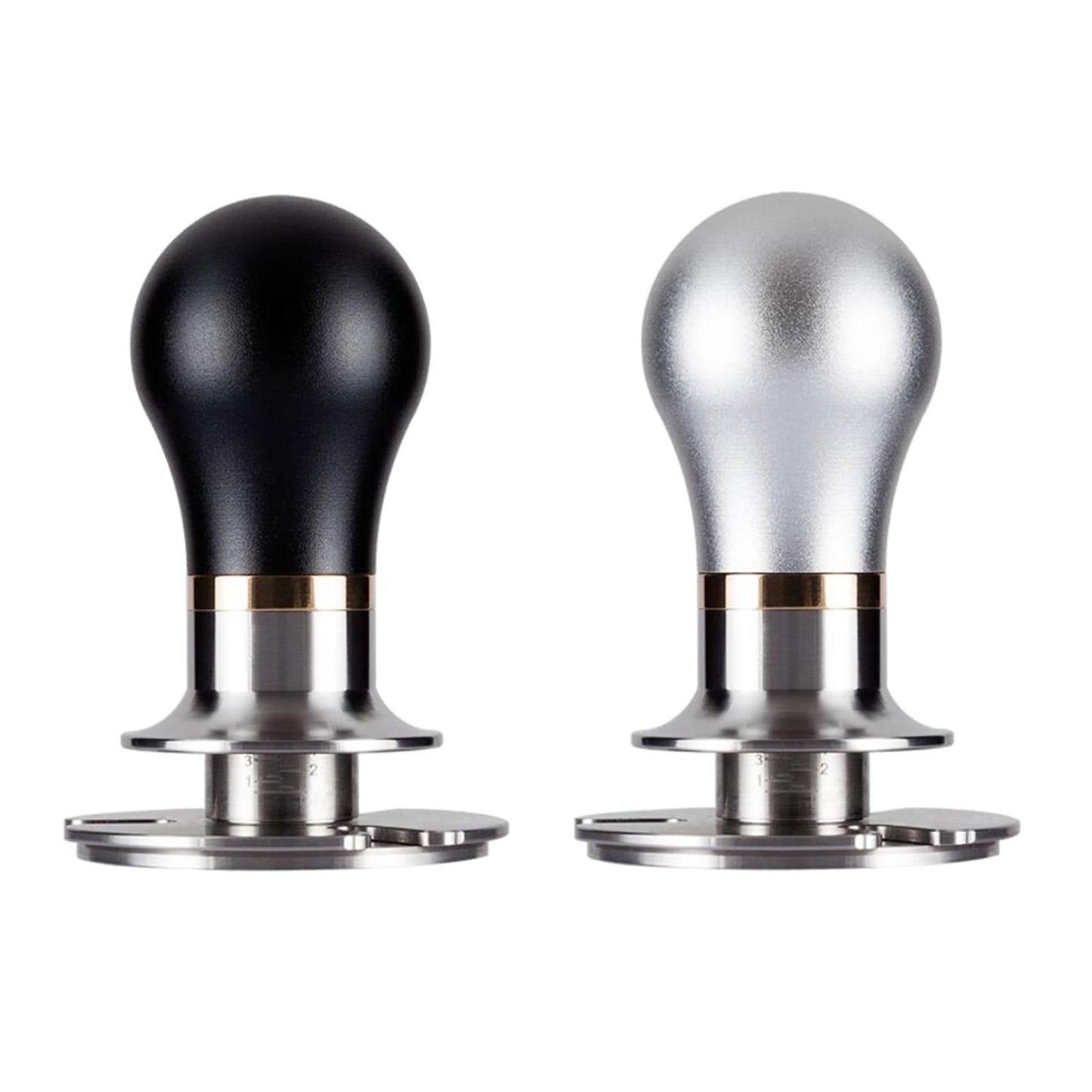 58.5mm Coffee Espresso Tamper Ergonomic Handle Flat Stainless Base Black