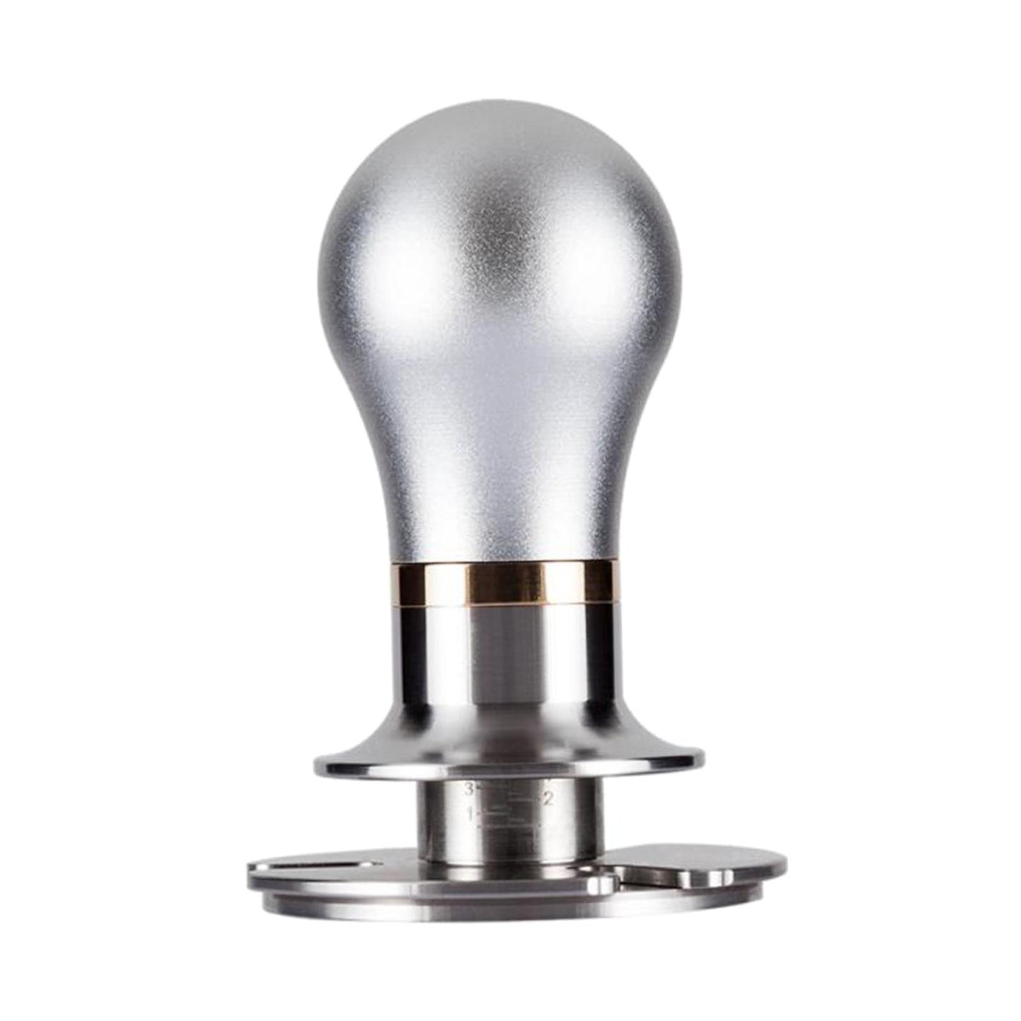 58.5mm Coffee Espresso Tamper Ergonomic Handle Flat Stainless Base Silver