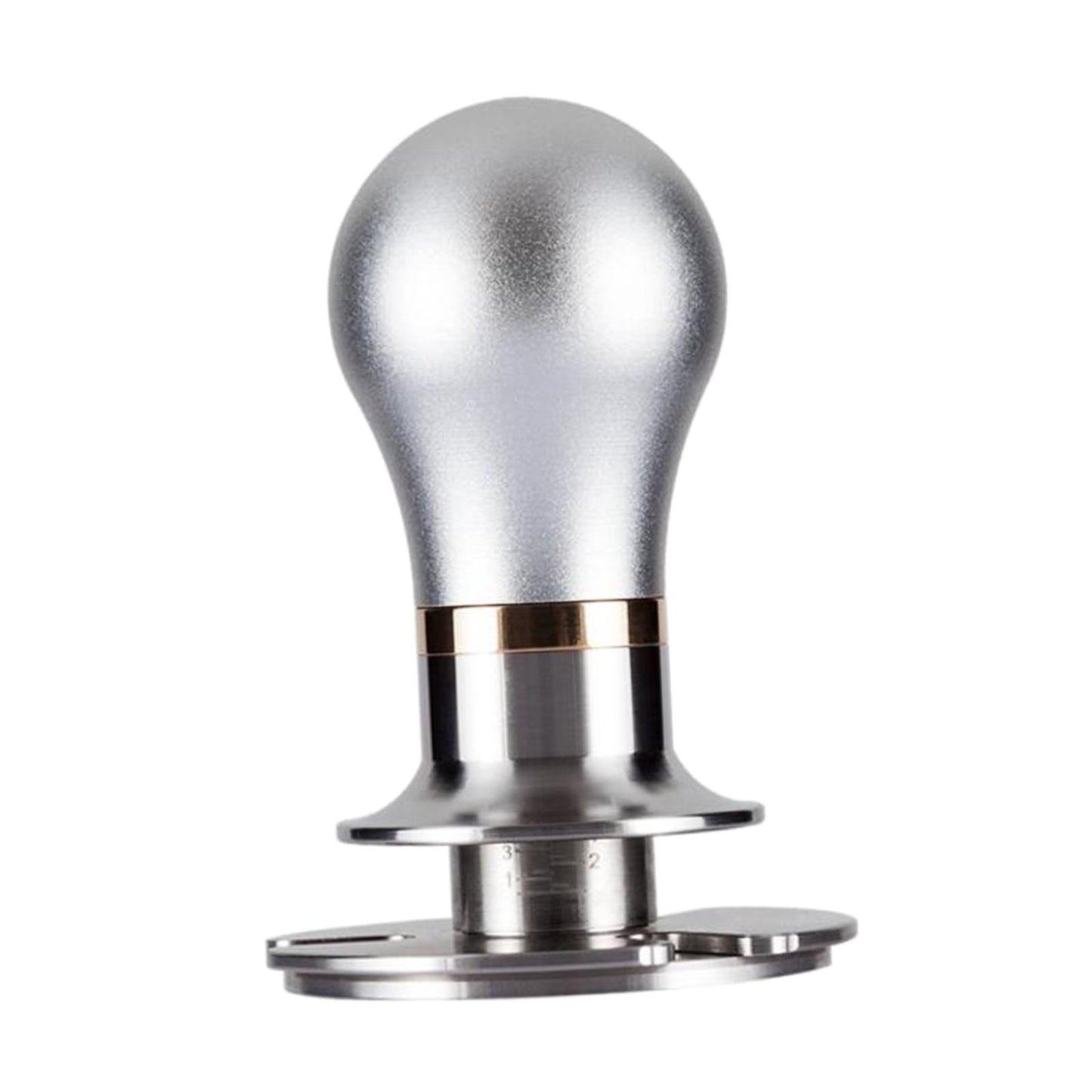 58.5mm Coffee Espresso Tamper Ergonomic Handle Flat Stainless Base Silver