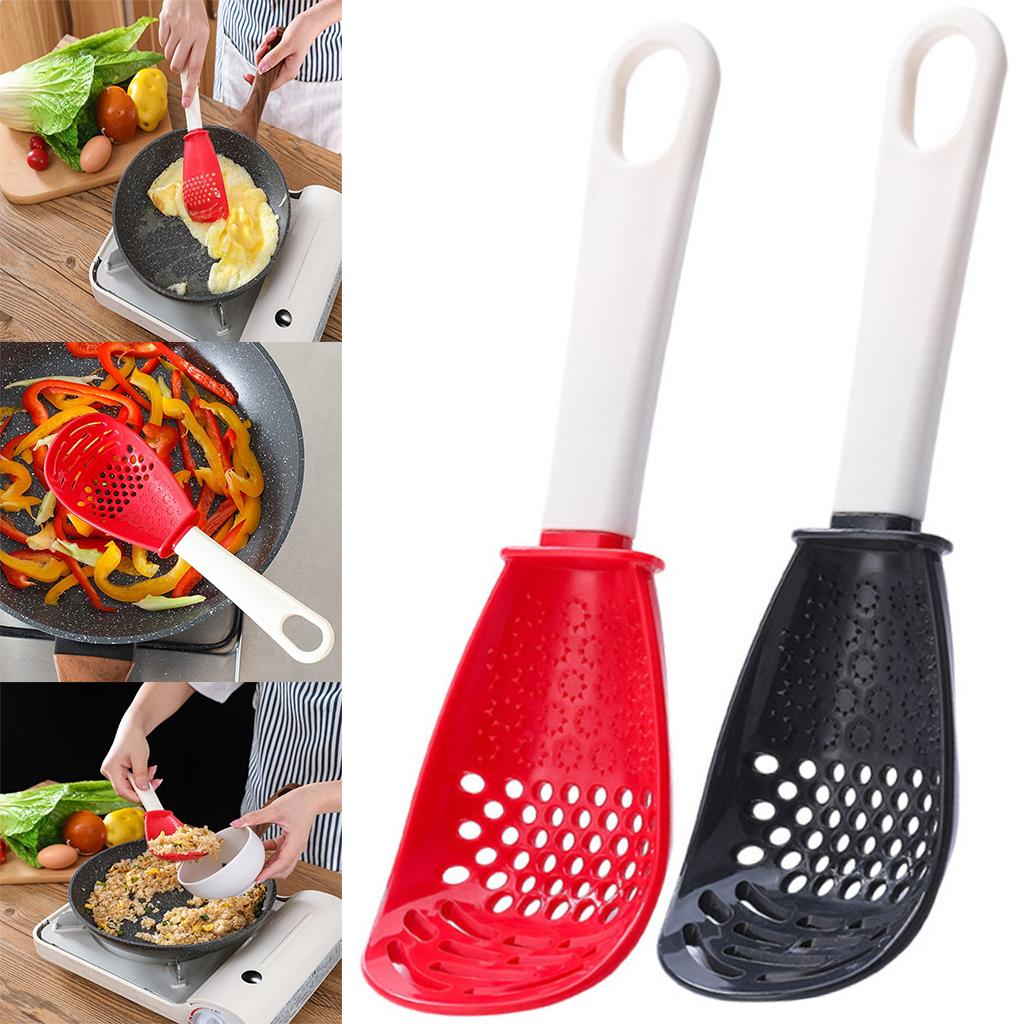 Cooking Spatula Utensil Heat-Resistant Lightweight for Squeeze Filter red