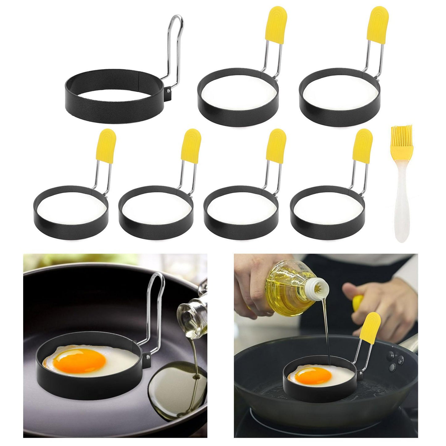 Round Egg Rings Professional Mold Non-Stick Omelet for Household Pancakes 1pcs