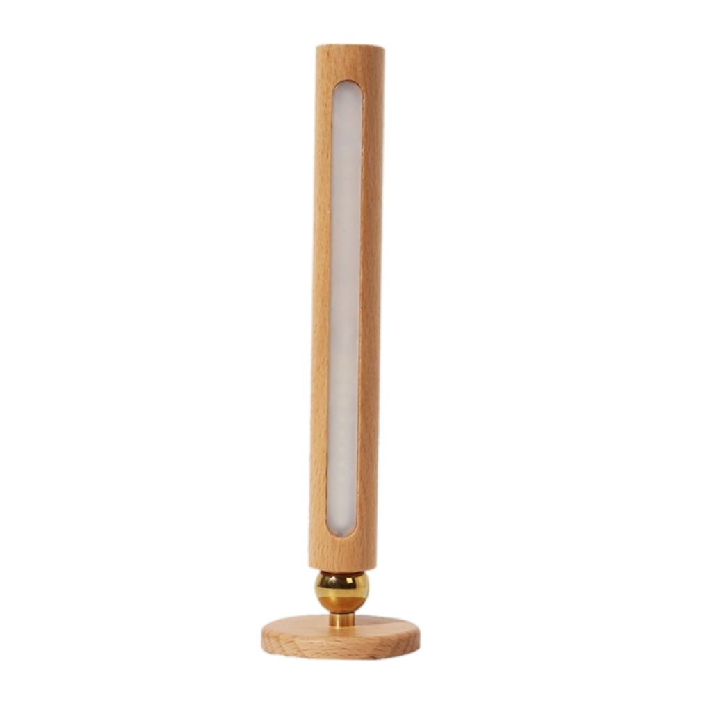 Bedside Wood Desk Lamp 180 Rotating Rechargeable Log Material Night Lamp