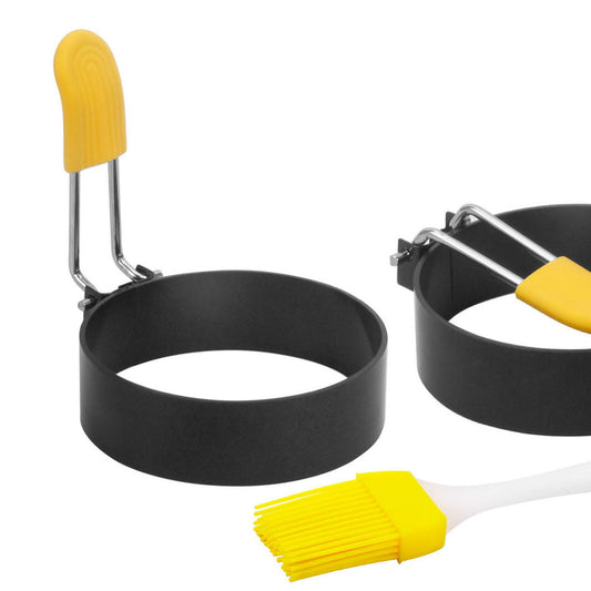 2Pcs/Set Fried Egg Mold Portable Metal Egg Shaper Kitchen Cooking Tool