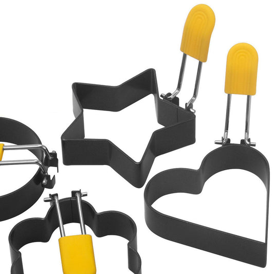 4Pcs/Set Fried Egg Mold Hand Held Metal Egg Shaper Kitchen Cooking Tool