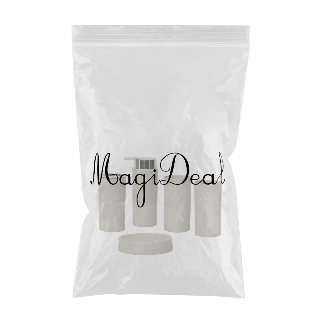 5Piece Bathroom Accessories Set Soap Dispenser Luxury Soap Dish for Office beige