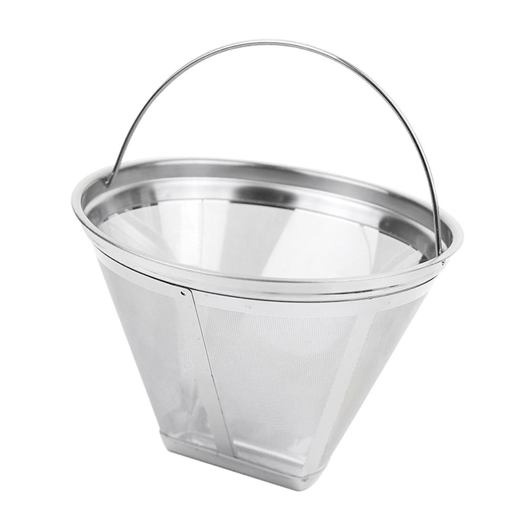 Stainless Steel Reusable Coffee Filter Basket 4 Cone Permanent for DL-Kf800