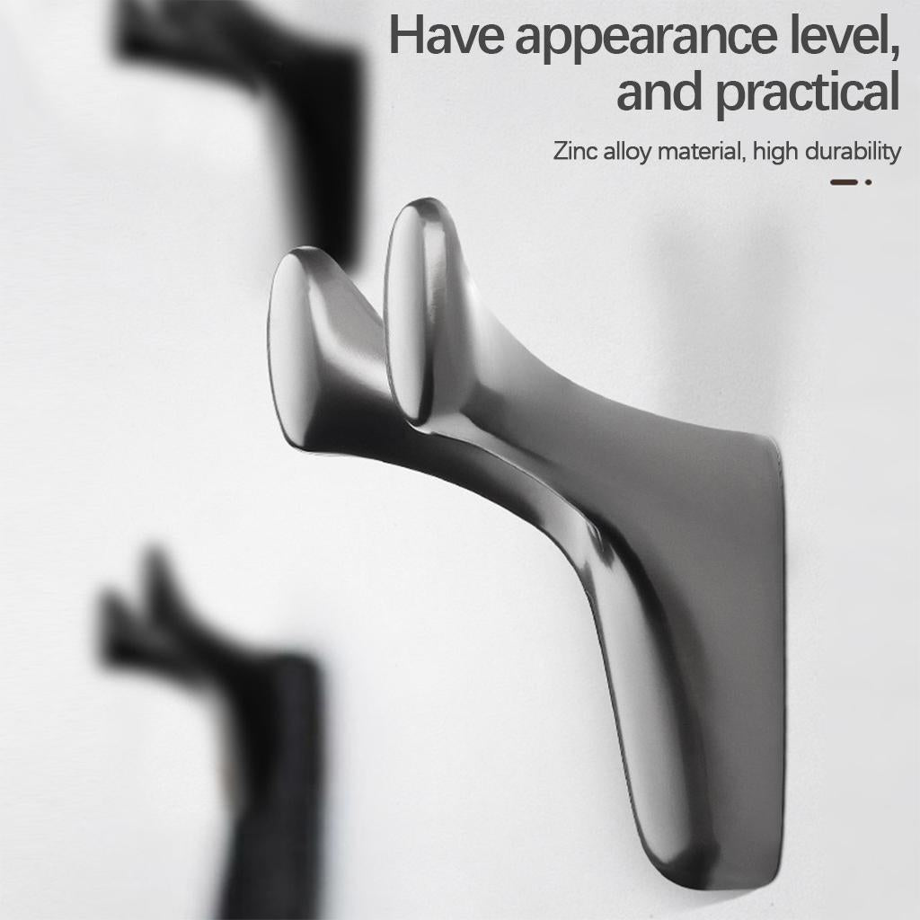 2 Pieces Wall Hooks Heavy Duty Nordic Waterproof for Kitchen Coat Robe Black