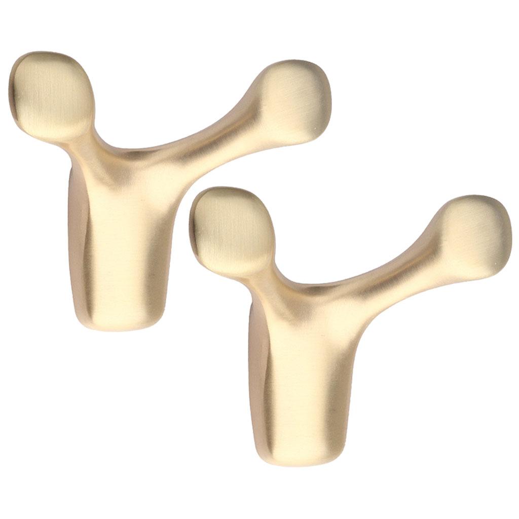 2 Pieces Wall Hooks Heavy Duty Nordic Waterproof for Kitchen Coat Robe Gold