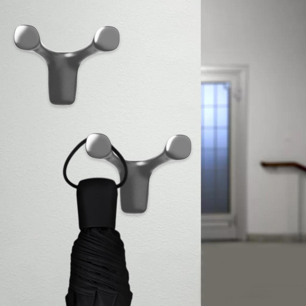 2 Pieces Wall Hooks Heavy Duty Nordic Waterproof for Kitchen Coat Robe Pearl Grey