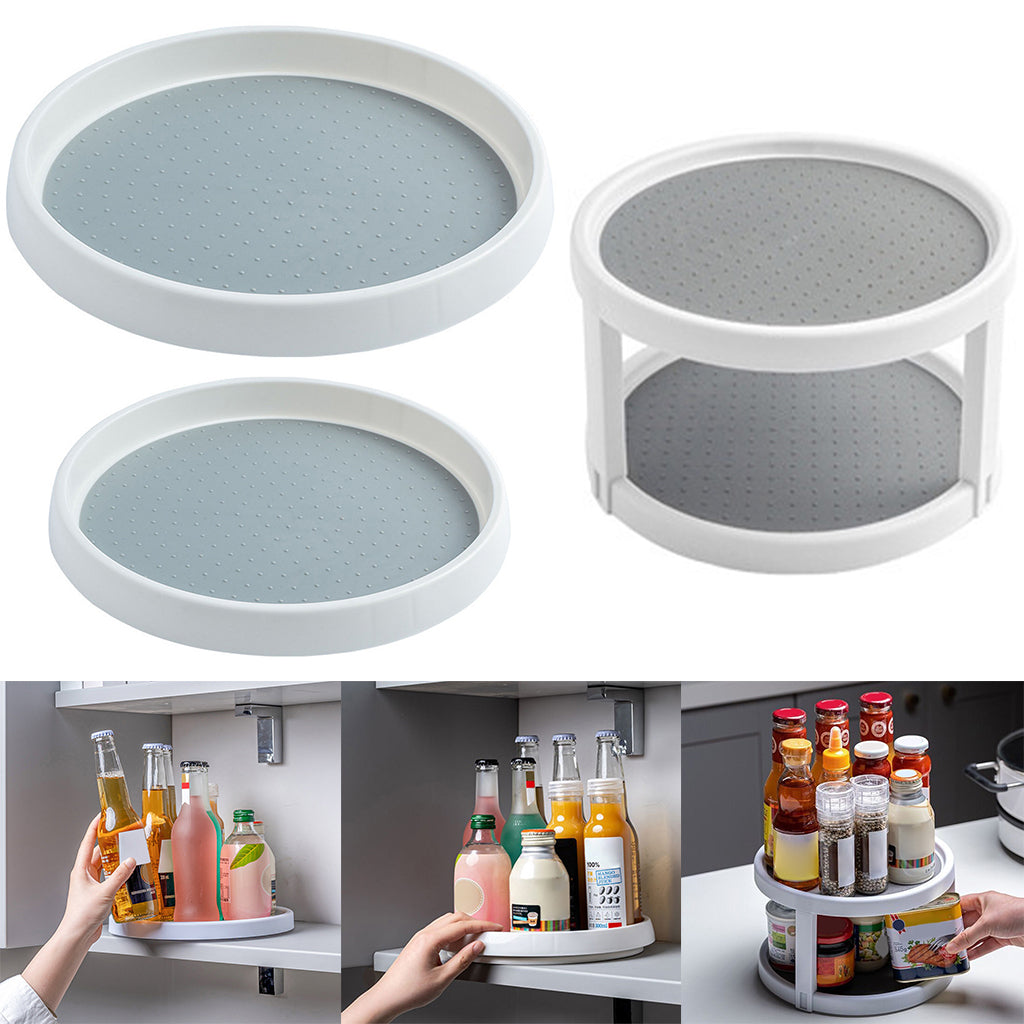 Turntable Lazy Susan Cabinet Organizer Makeup Organizer for Countertop Single Layer L