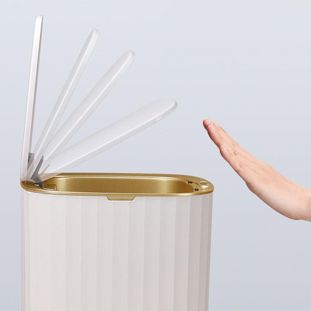 Automatic Trash Can 12L Lock in Odor Garbage Bin for Bathroom Room Bedroom