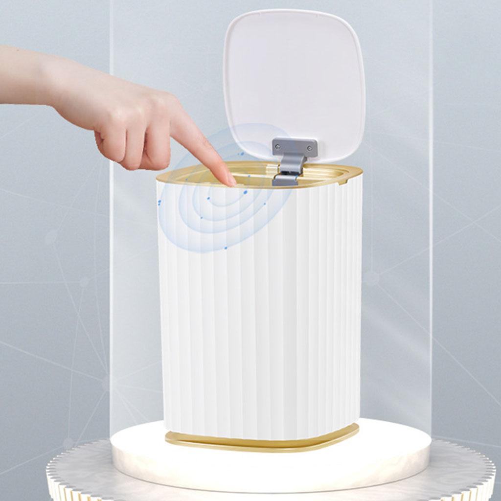 Automatic Trash Can 12L Lock in Odor Garbage Bin for Bathroom Room Bedroom