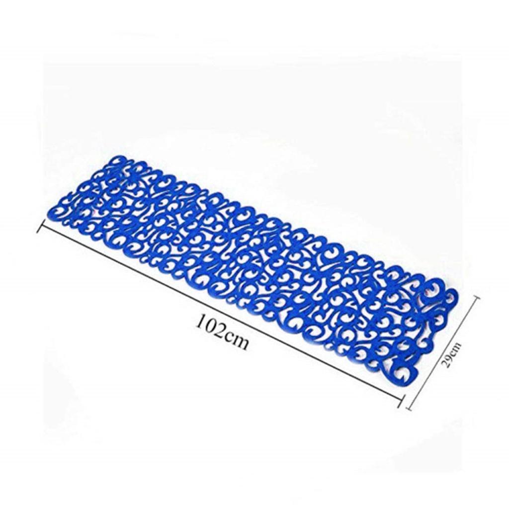 Hollow Placemats Rectangle Felt Decorations for Home Desk Blue