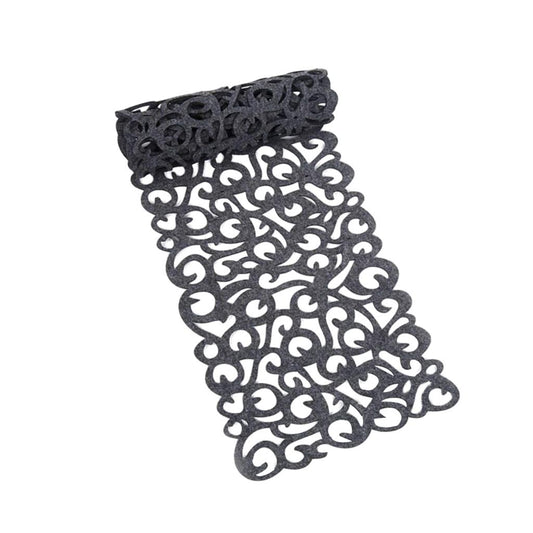 Hollow Placemats Rectangle Felt Decorations for Home Desk Dark gray