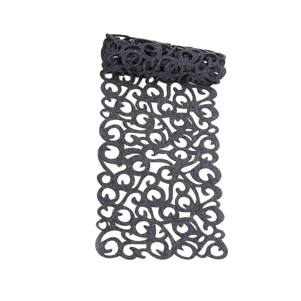 Hollow Placemats Rectangle Felt Decorations for Home Desk Dark gray