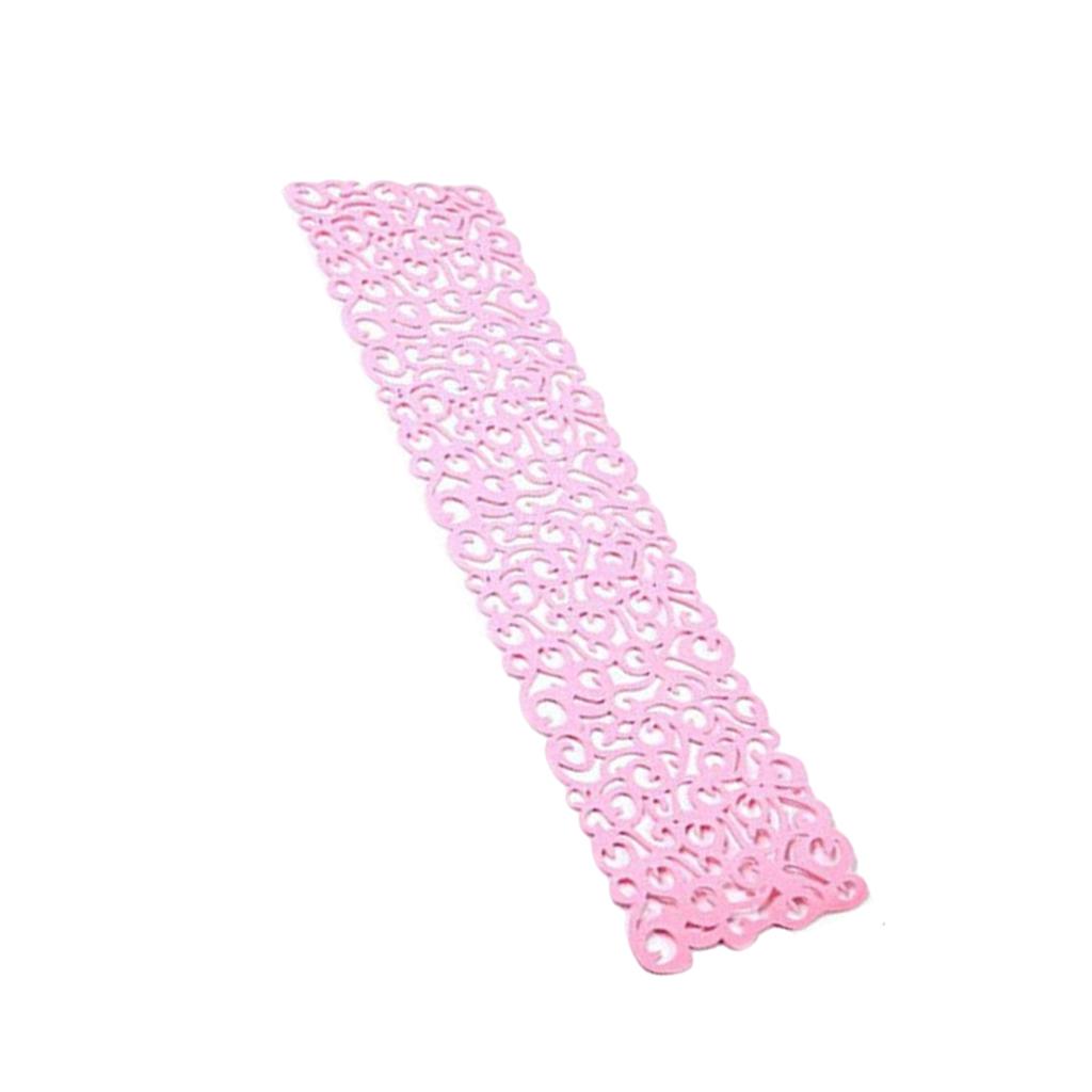 Hollow Placemats Rectangle Felt Decorations for Home Desk Pink