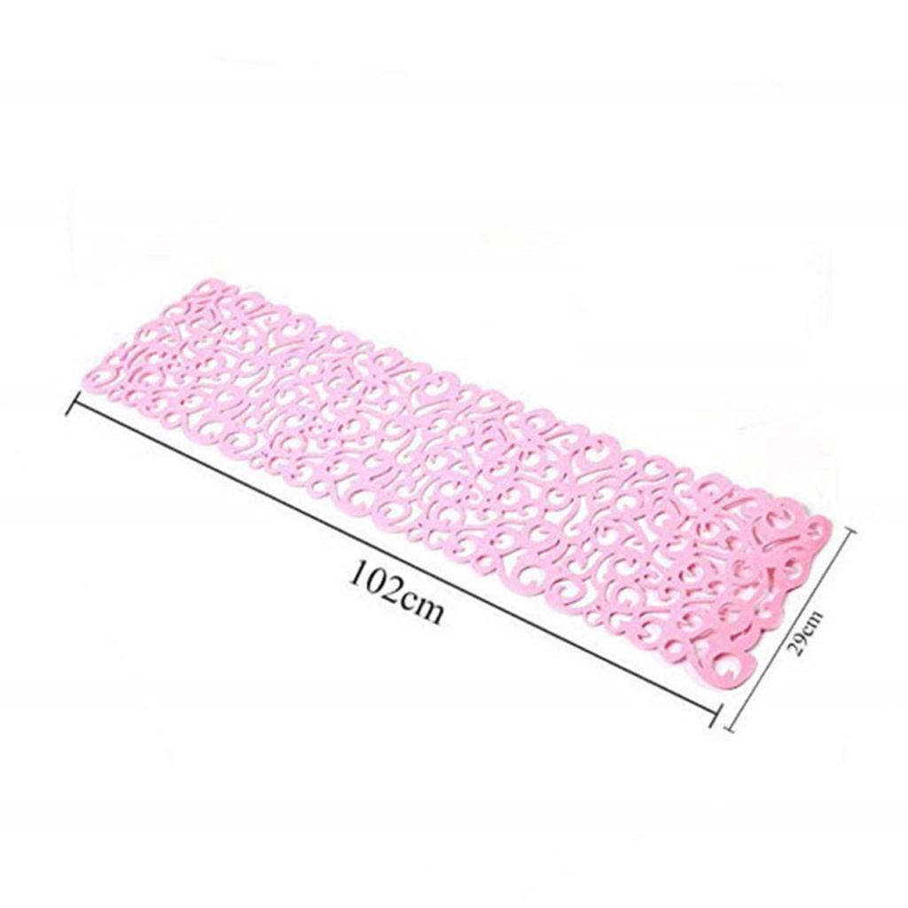 Hollow Placemats Rectangle Felt Decorations for Home Desk Pink