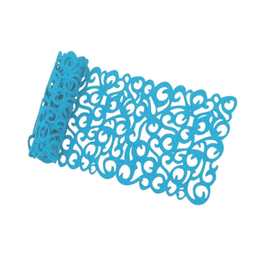 Hollow Placemats Rectangle Felt Decorations for Home Desk Sky blue