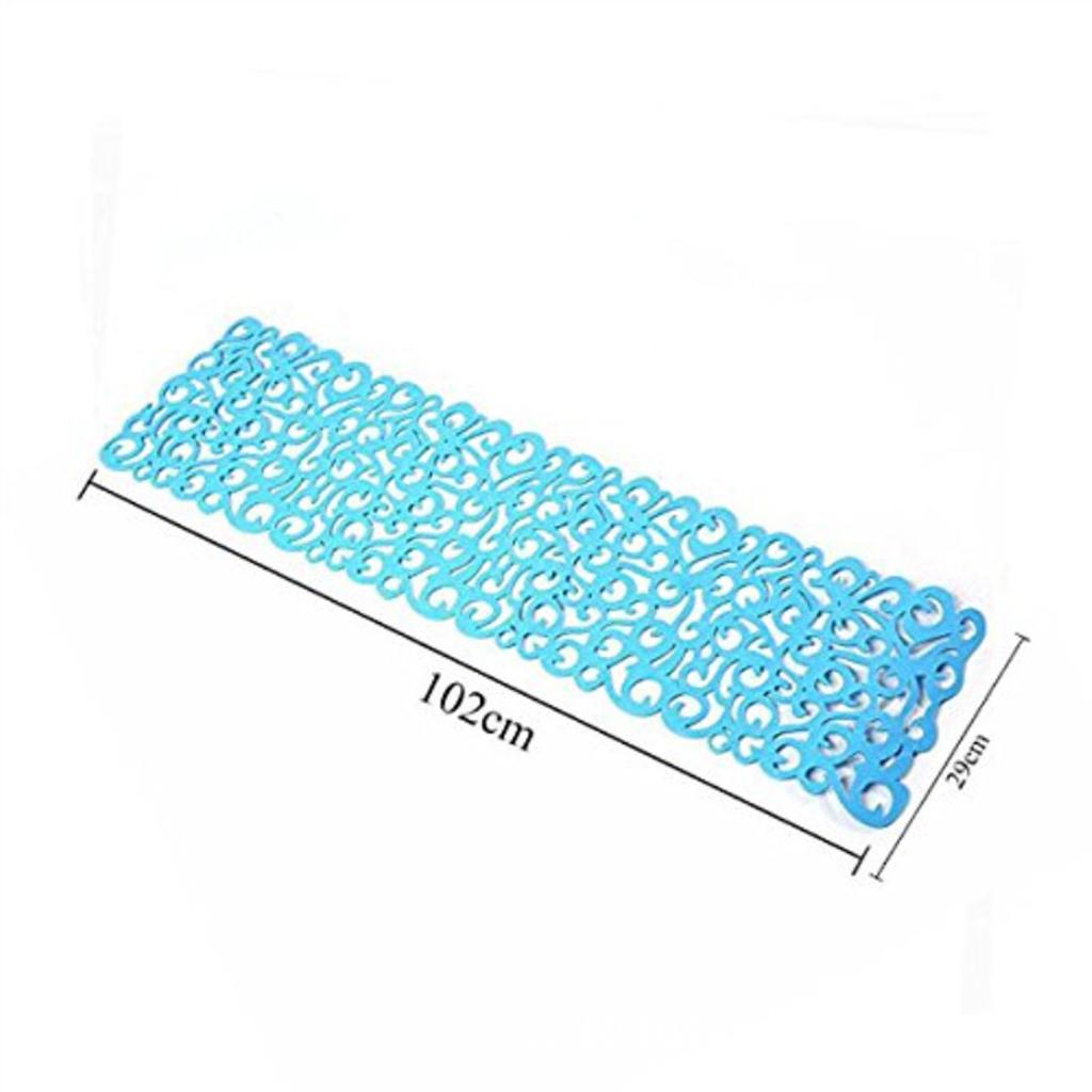 Hollow Placemats Rectangle Felt Decorations for Home Desk Sky blue