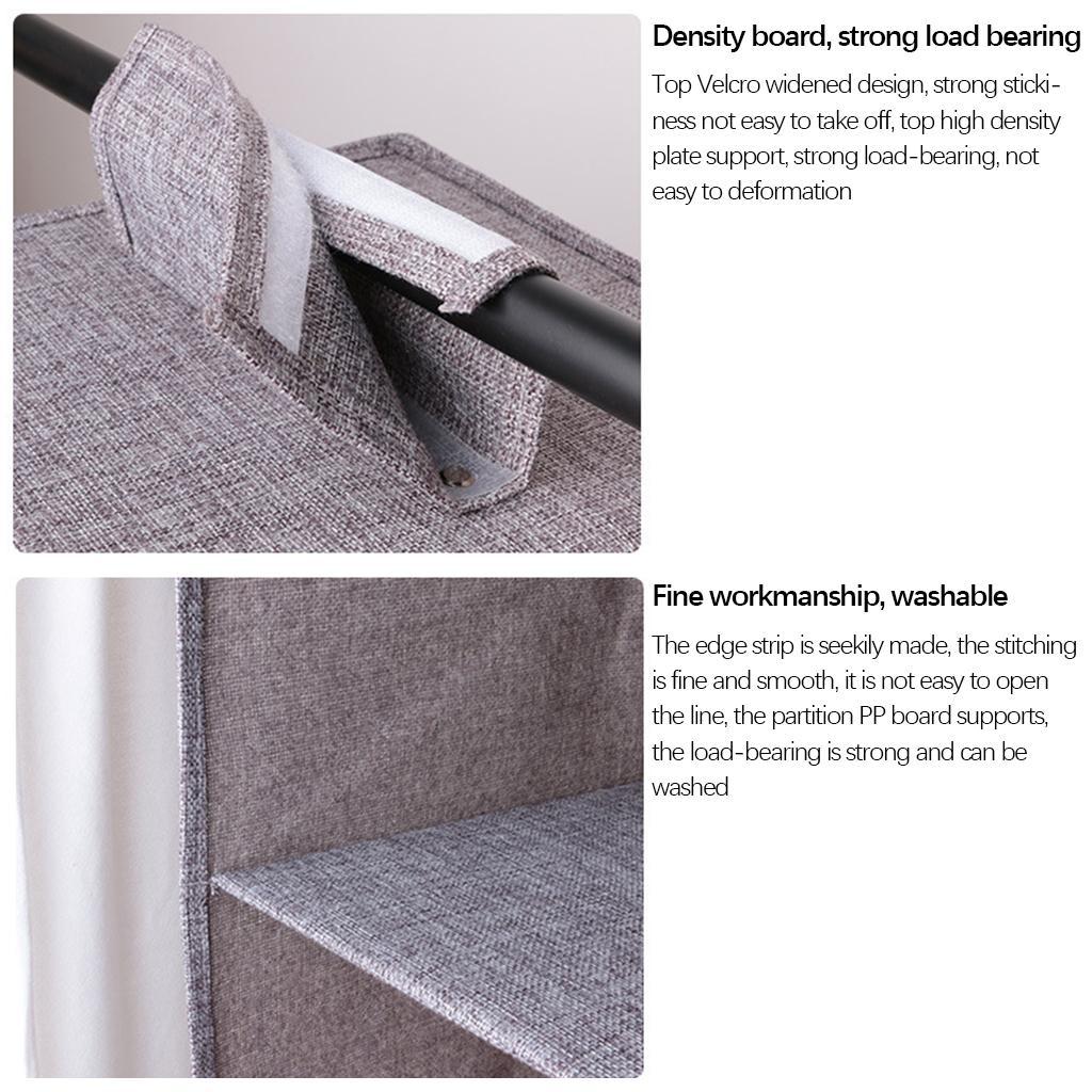 Portable Hanging Closet Organizer No-Woven Fabric for Purses Dorm Room 5 Layer Grey