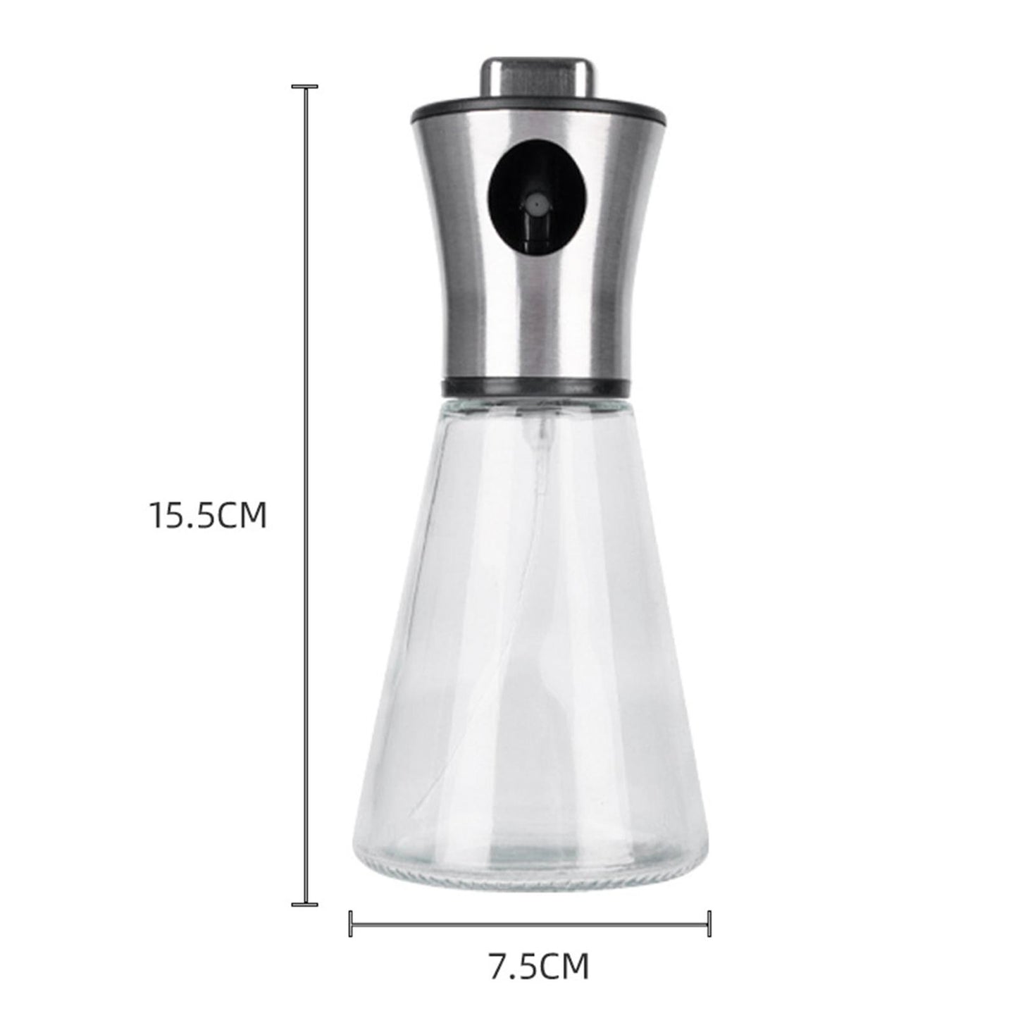 Olive Oil Sprayer Vinegar Gadget Glass Bottle for Barbecue Grilling Cooking 7.5x7.5x15.5cm