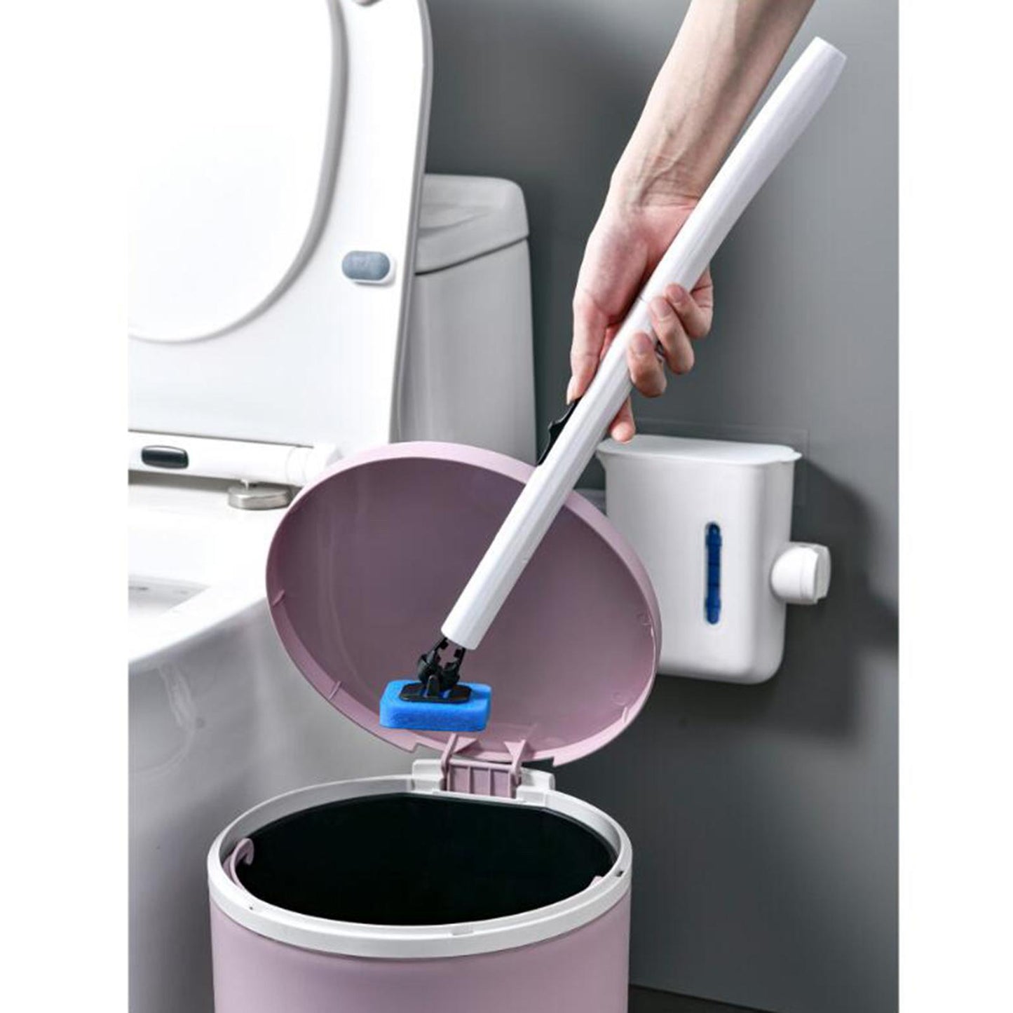 Toilet Brush Holder Plastic with Long Handle for Toilet Cleaning Tools