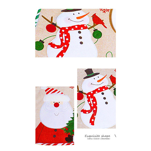 Placemat Decoration Rectangle dinner Christmas Embroidery for Xmas New Year