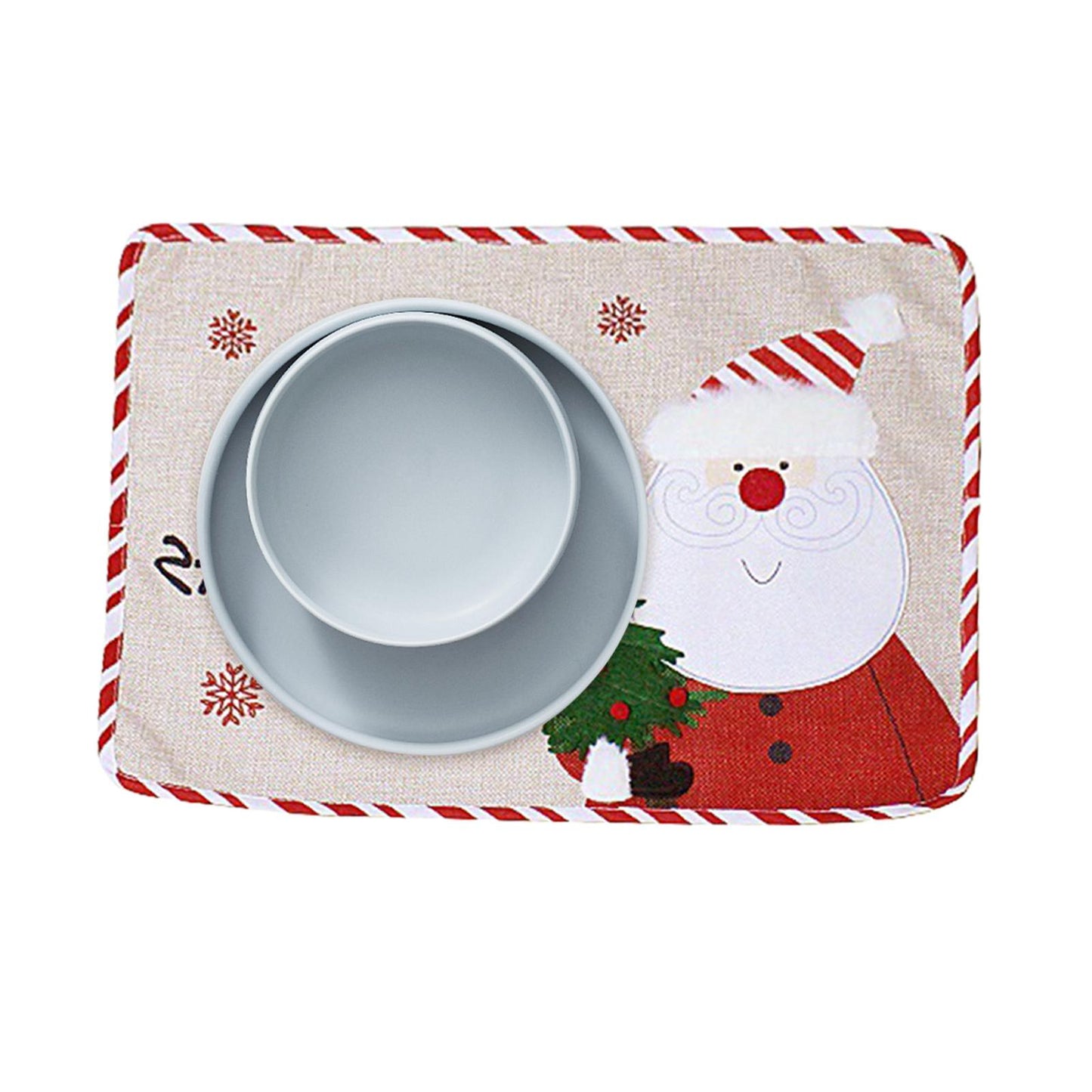 Placemat Decoration Rectangle dinner Christmas Embroidery for Xmas New Year