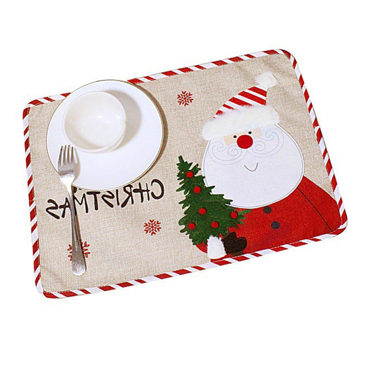 Placemat Decoration Rectangle dinner Christmas Embroidery for Xmas New Year