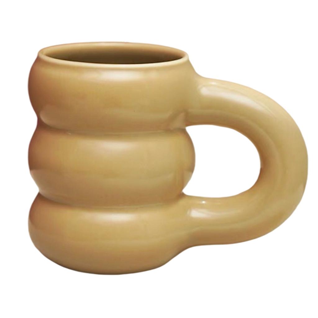 450ml Mug Tire Shaped Juice Mug Drinkware Large Capacity for Home Office Creamy yellow
