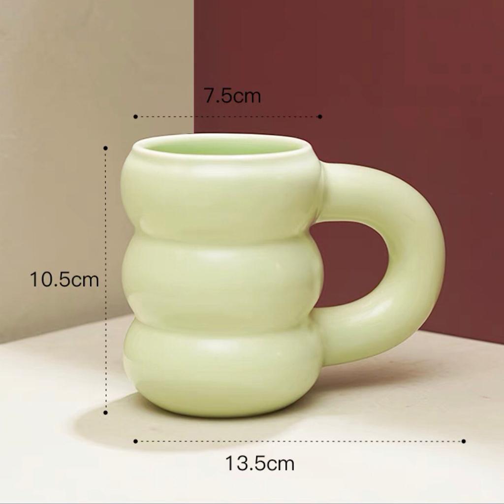 450ml Mug Tire Shaped Juice Mug Drinkware Large Capacity for Home Office Light green