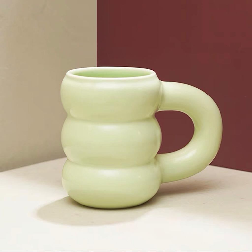 450ml Mug Tire Shaped Juice Mug Drinkware Large Capacity for Home Office Light green