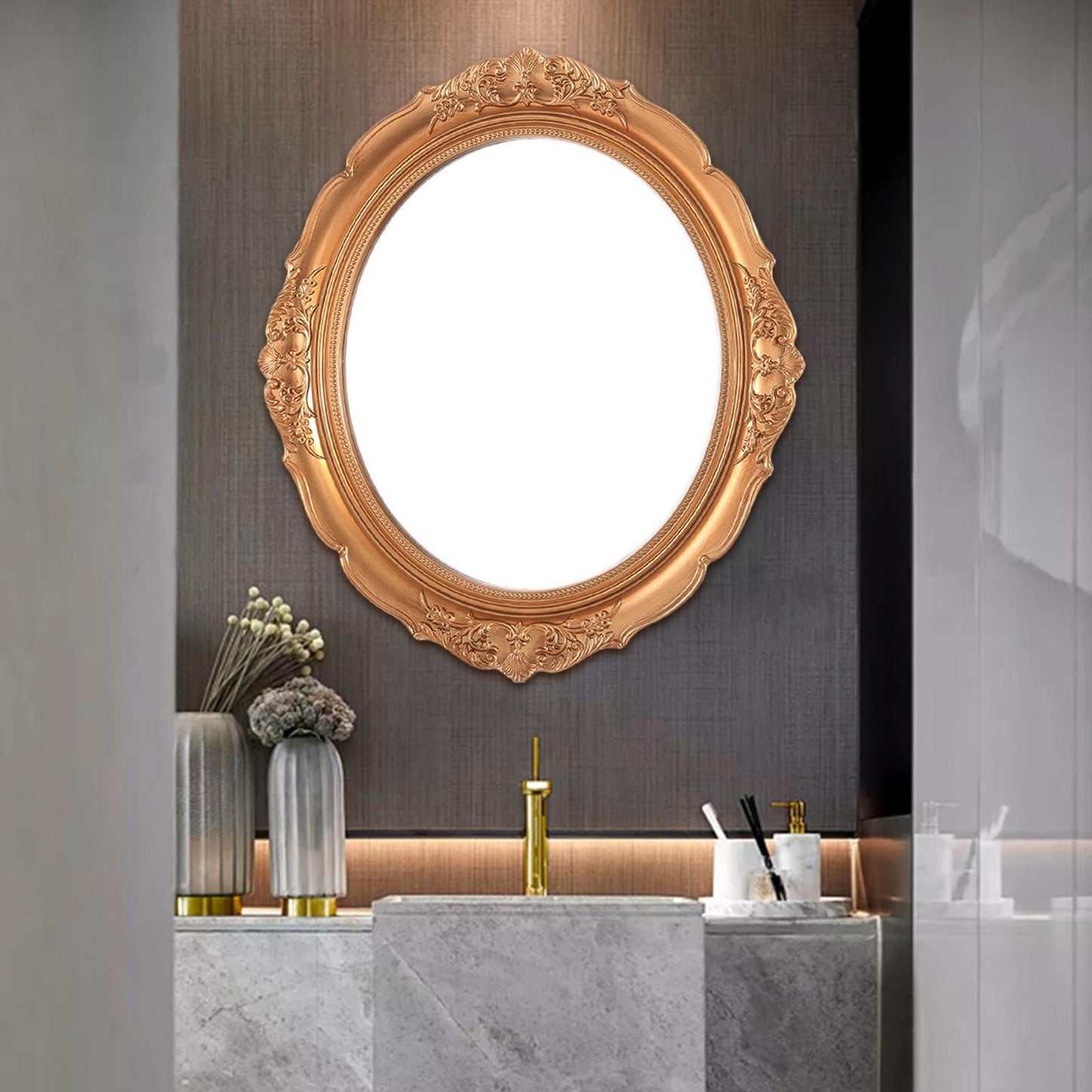Antique Gold Mirror Vanity Mirror Golden Wall Mirror for Wall Decorative
