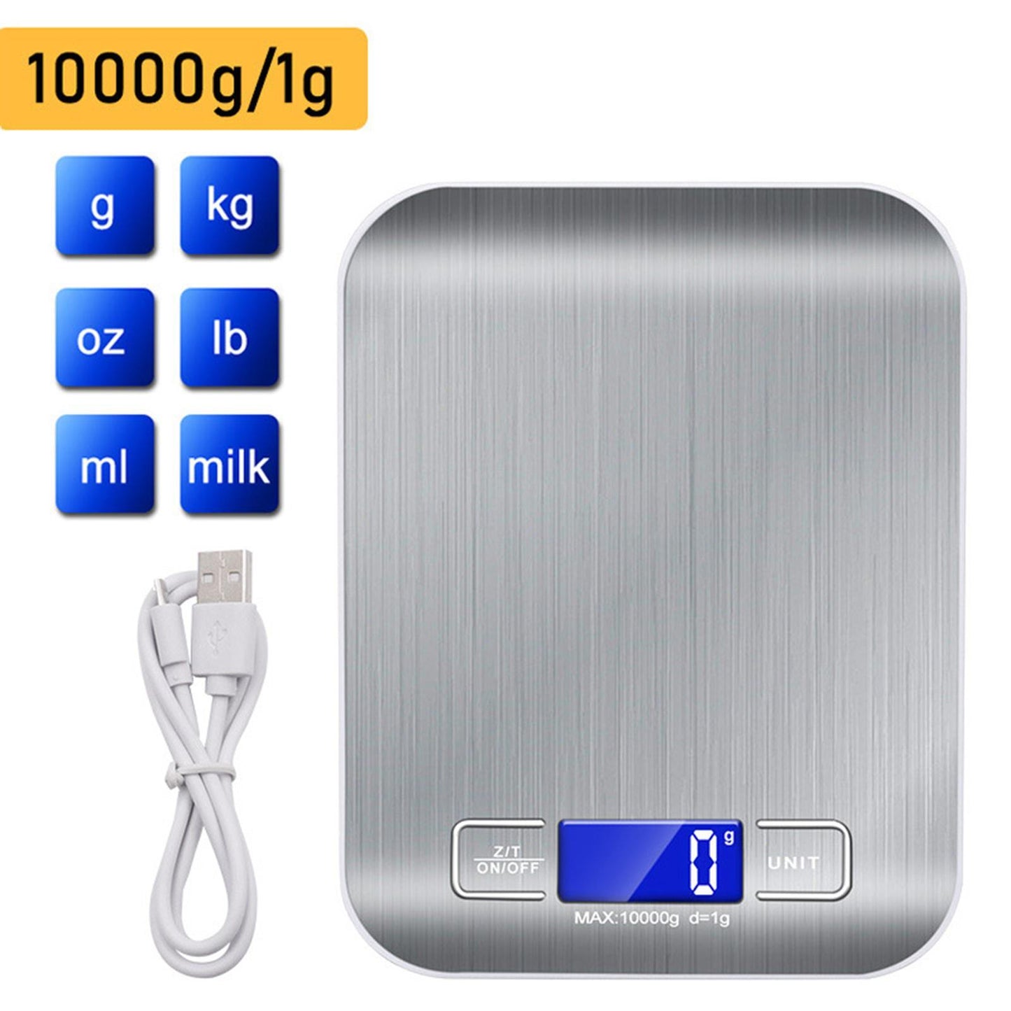 Portable Digital Electronic Kitchen Food Diet Postal Scale  White 10kg 1g