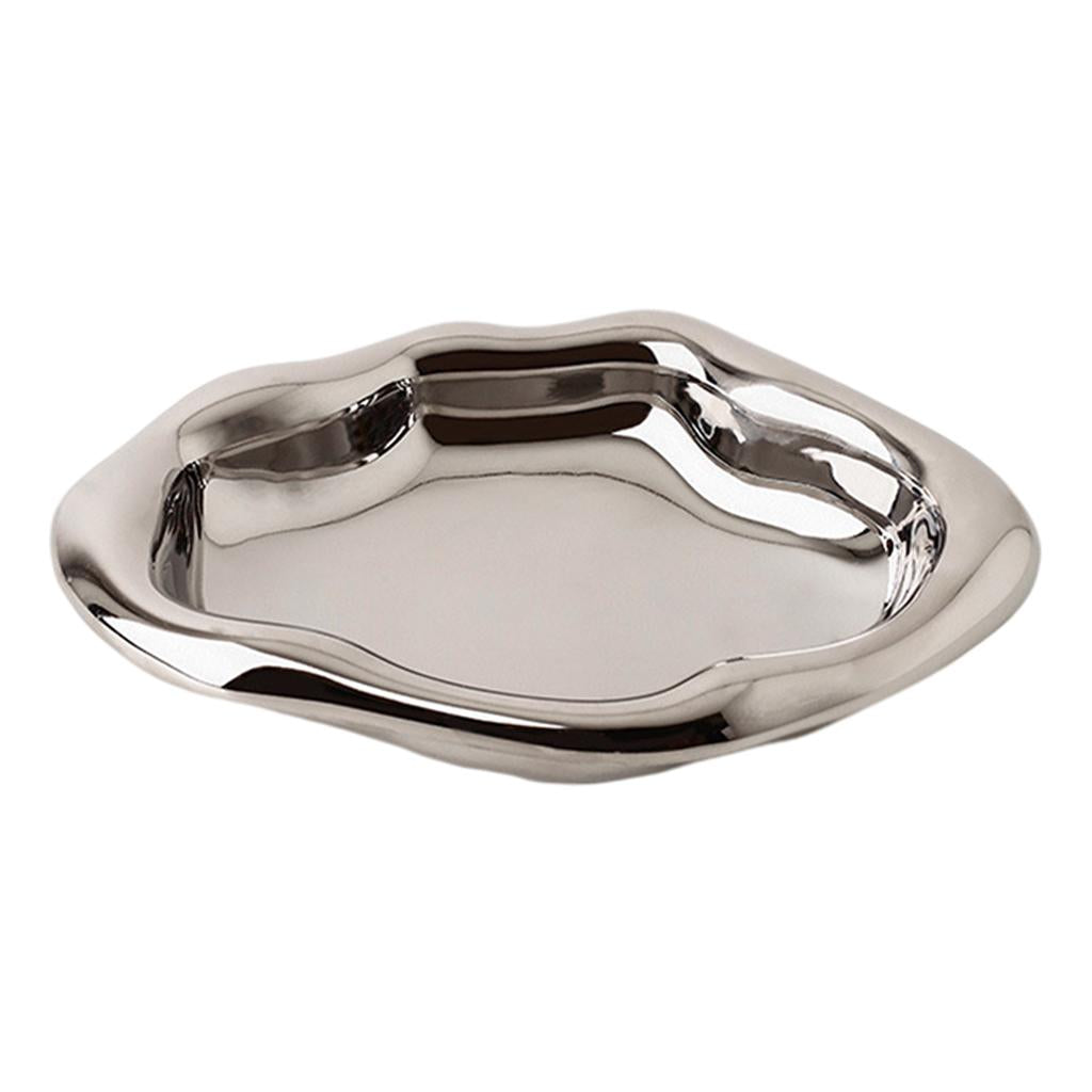 Decorative Jewelry Tray Ceramic Household Cake Tray for Table dinner Kitchen Plating Irregular