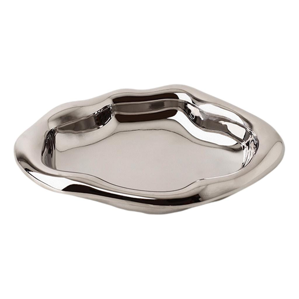 Decorative Jewelry Tray Ceramic Household Cake Tray for Table dinner Kitchen Plating Irregular
