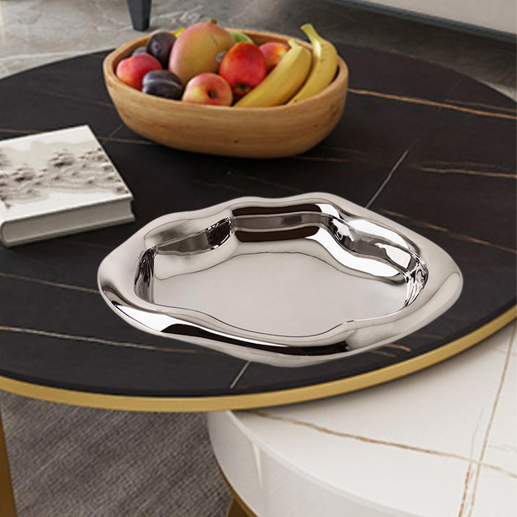 Decorative Jewelry Tray Ceramic Household Cake Tray for Table dinner Kitchen Plating Irregular