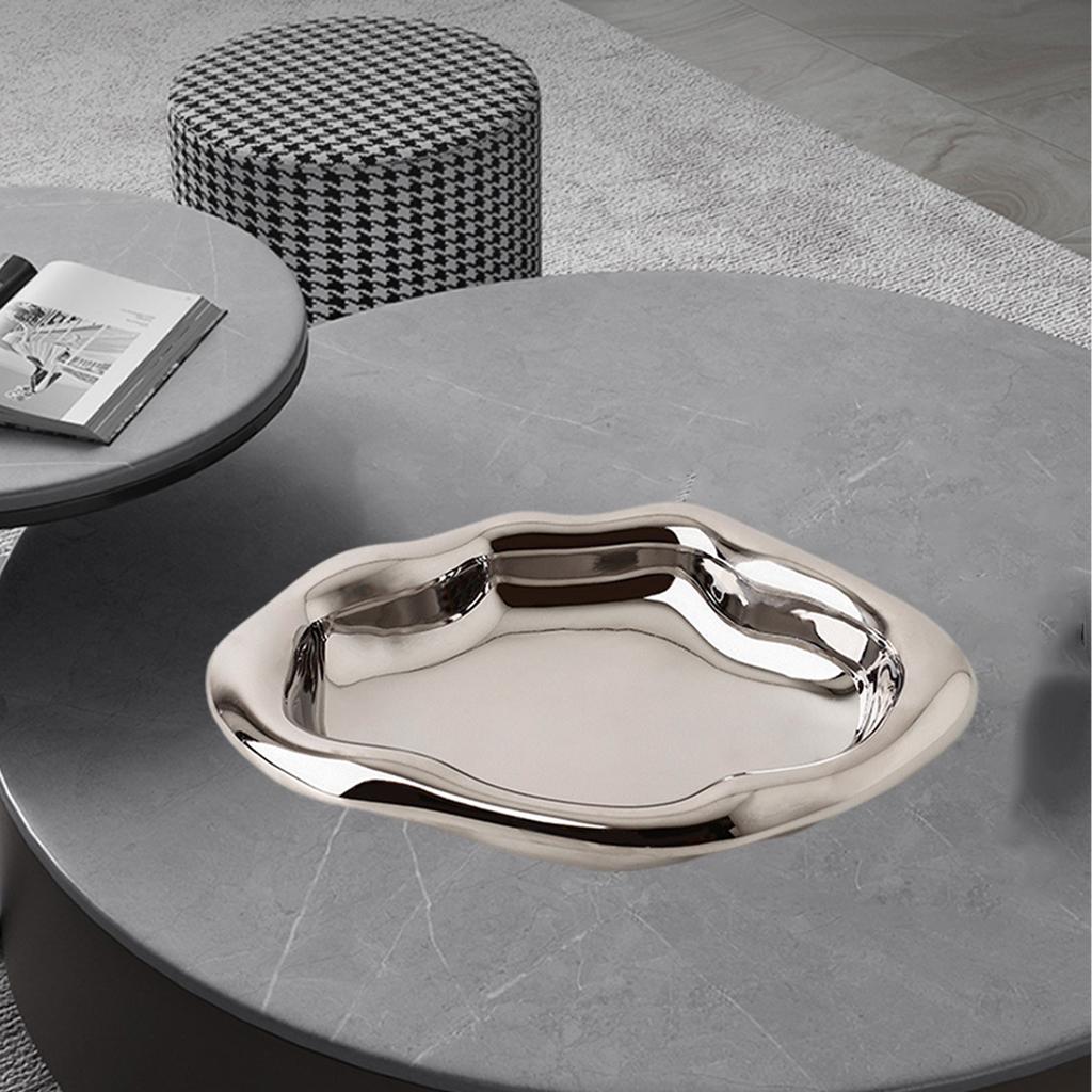 Decorative Jewelry Tray Ceramic Household Cake Tray for Table dinner Kitchen Plating Irregular