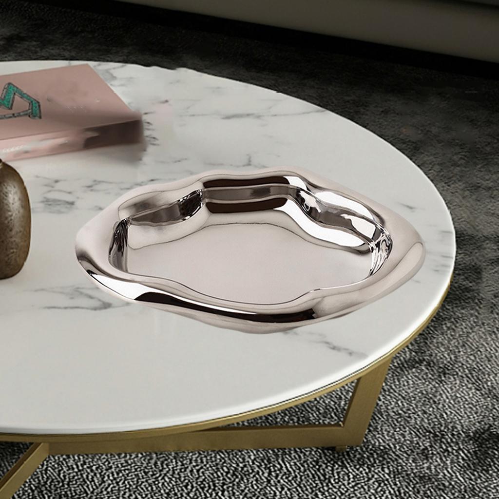 Decorative Jewelry Tray Ceramic Household Cake Tray for Table dinner Kitchen Plating Irregular