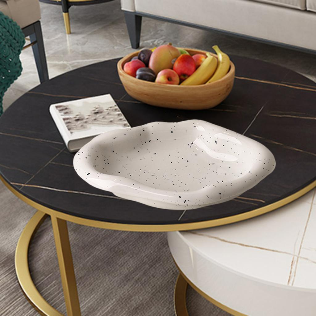 Decorative Jewelry Tray Ceramic Household Cake Tray for Table dinner Kitchen Irregular