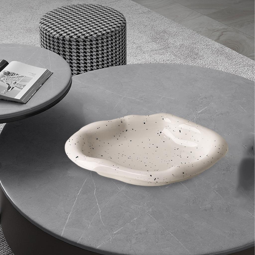Decorative Jewelry Tray Ceramic Household Cake Tray for Table dinner Kitchen Irregular