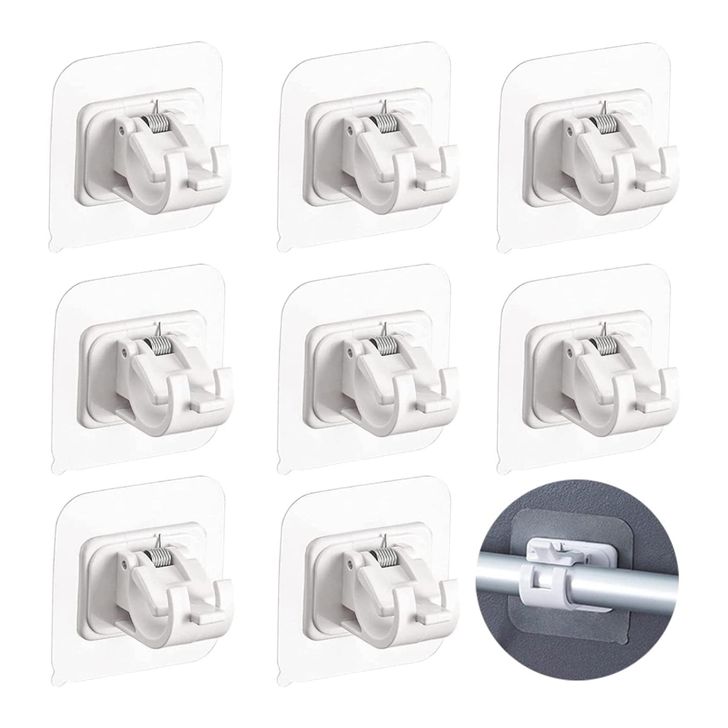 8 PCS Curtain Rod Brackets Holder Drapery Wall Mount Fixed Use White