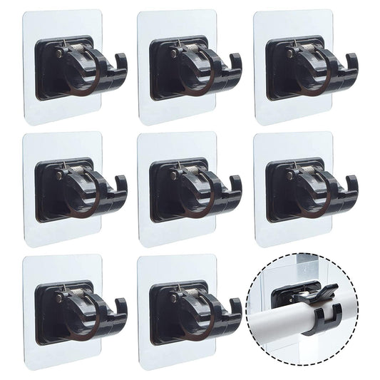 8 PCS Curtain Rod Brackets Holder Drapery Wall Mount Fixed Use Black