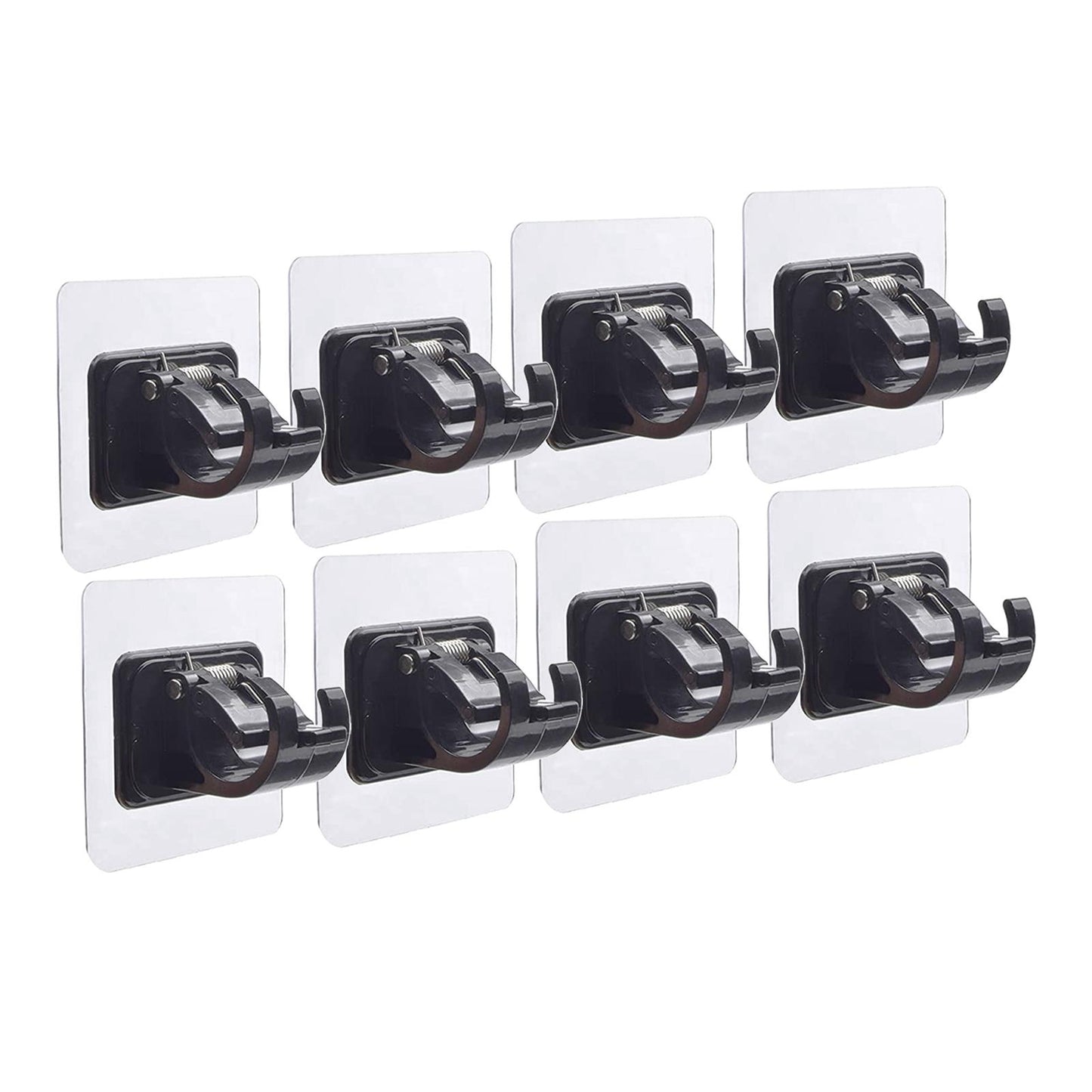 8 PCS Curtain Rod Brackets Holder Drapery Wall Mount Fixed Use Black